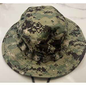 US Navy NWU Type III AOR2 Boonie Hat Sun Cover Woodland Camo XL NWOT
